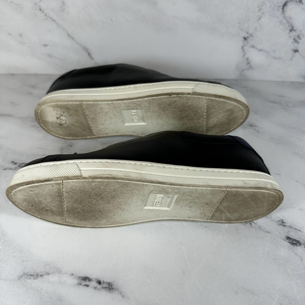 FENDI Rockoko Sneakers Slip On Scallop 39 Red/White/Black Box Authentic - Picture 10 of 10